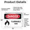 Signmission Flammable Gas Danger Sign, Vinyl Decal, 14in W x 10in L, 2PK OS-2PACK-DS-D-1014-L-2011 - alternate 2